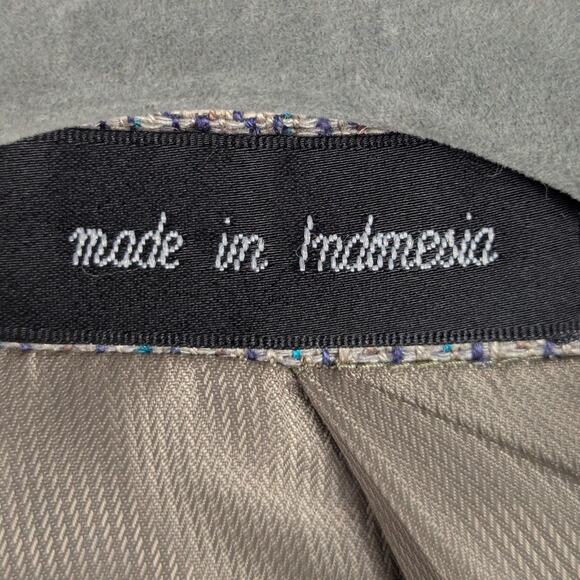 Norm Thompson 41R 100% Silk Tweed Blazer Men Beige Textured Jacket Vintage Woven - Picture 3 of 7